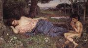 John William Waterhouse Listening to My Sweet Piping china oil painting reproduction